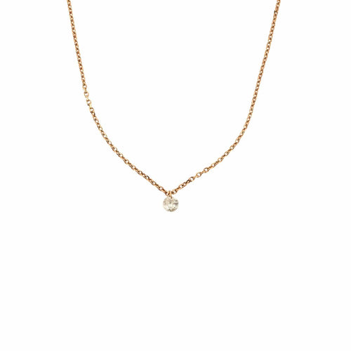 Collier COLLIER OR ROSE DIAMANT 0,10ct 58 Facettes M8927