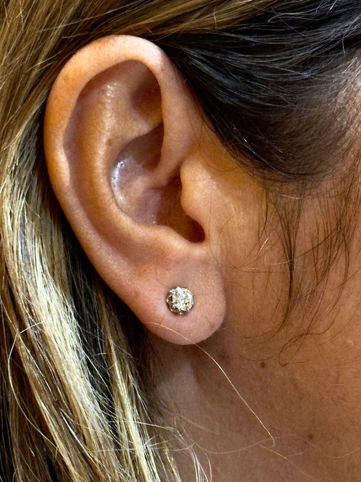 Boucles d'oreilles Puces d’oreilles anciennes or et diamants 58 Facettes