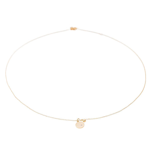 Collier Ginette NY Collier Pendentif Mini Ever Disc & Diam on Chain Or rose Diamant 58 Facettes 2682447CN