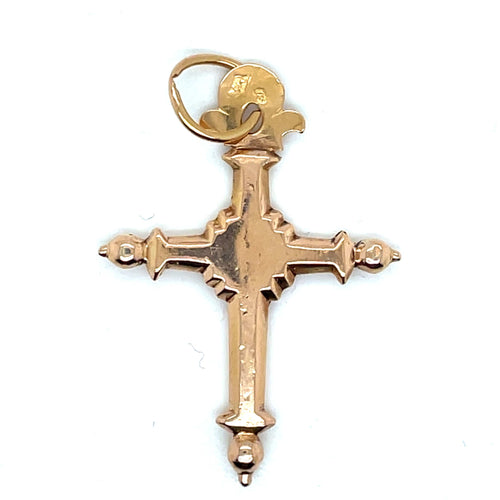 Croix Jeannette Ancienne or rose 58 Facettes