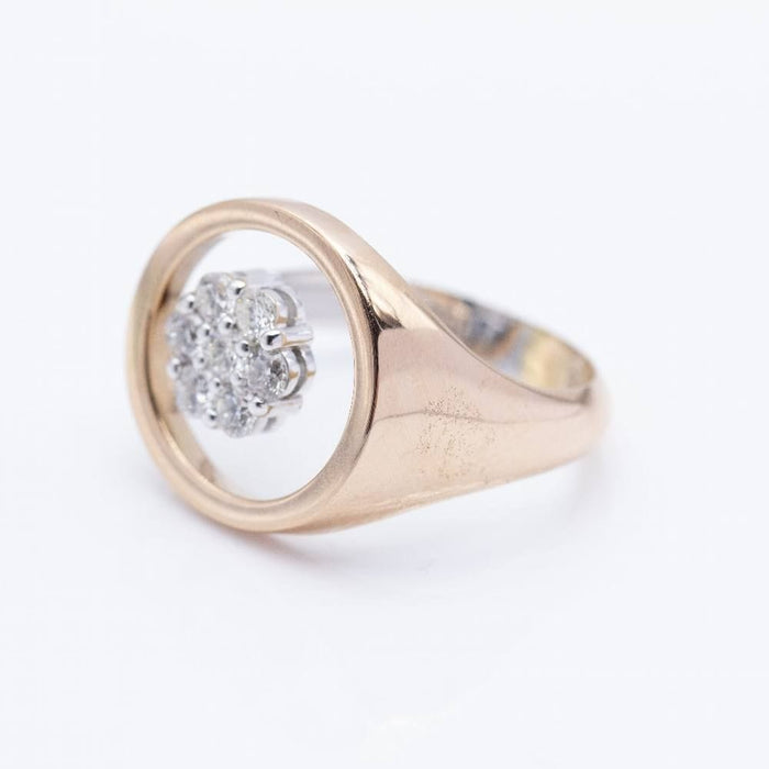 Bague 54 Bicolor Ring in rose gold and diamonds 58 Facettes N102902