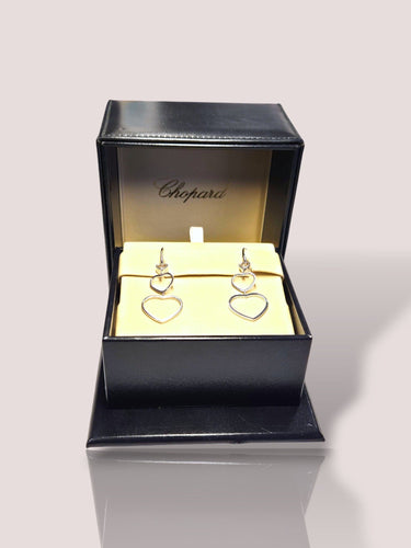 Boucles d'oreilles CHOPARD- Boucles d'oreilles Happy Diamonds or blanc, diamants 58 Facettes 11113