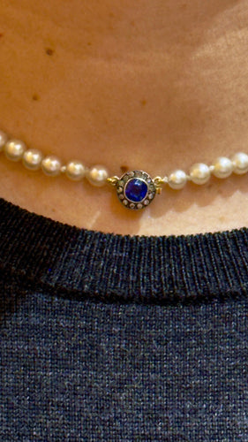 Collier Collier de perles choker, fermoir or 18 carats 58 Facettes