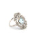 Bague 56 Bague en platine avec aigue-marine et diamants 58 Facettes