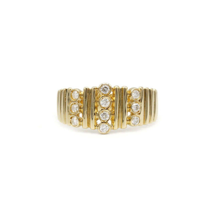 Bague 54 Bague or jaune diamants 58 Facettes 240349R