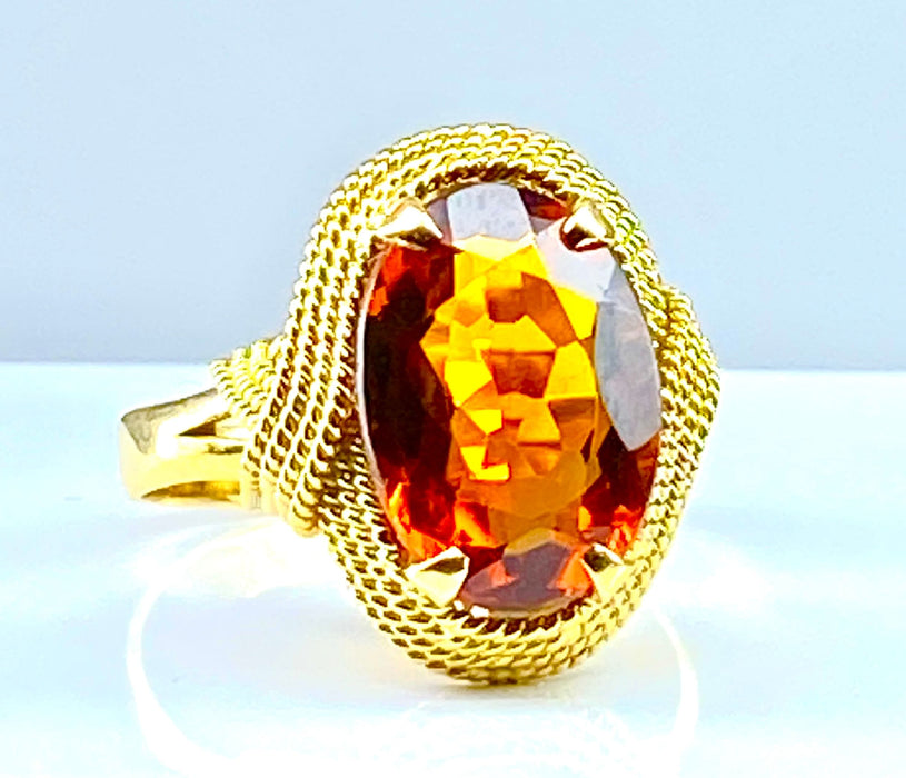 Bague 60 Bague or jaune, citrine 58 Facettes AB381