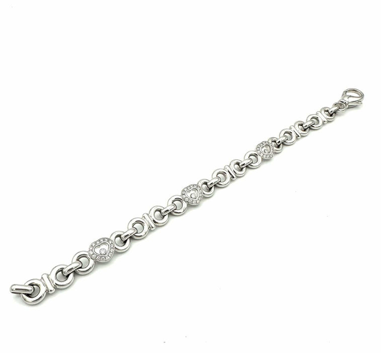 Bracelet CHOPARD. Collection "Happy Diamonds", bracelet or blanc et diamants 58 Facettes