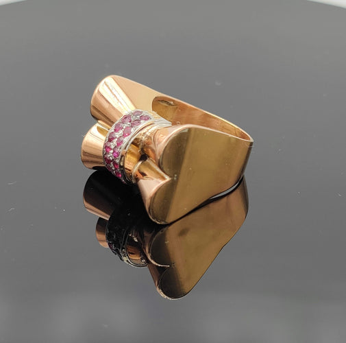 Bague 51 Bague tank noeud vintage rubis 58 Facettes