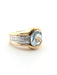 Bague Bague or jaune et blanc aigue-marine diamants 58 Facettes