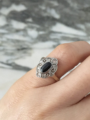 Belle Époque-ring i gult guld och Platina 