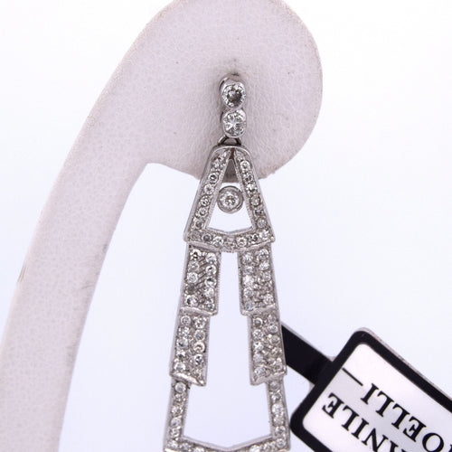 Boucles d'oreilles Boucles d'oreilles Art Déco en or blanc avec perles et diamants 58 Facettes