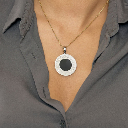 Pendentif Bulgari Pendant Tondo en Or jaune & blanc 18k 58 Facettes EPI1130