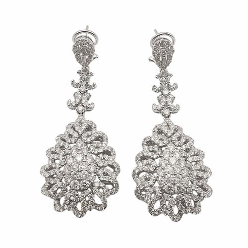 Boucles d'oreilles Boucles d'oreilles or blanc & diamants 58 Facettes