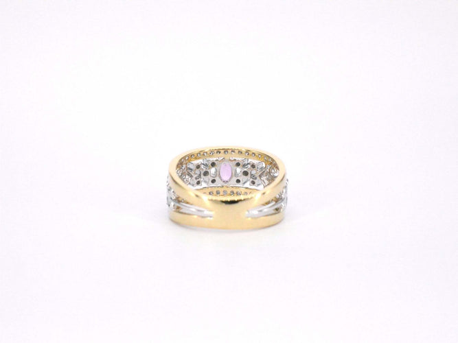 Bague 54 Bague exclusive en or sertie de diamants et d'une pierre précieuse 58 Facettes 2241