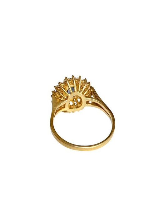 Bague 52.5 Bague en or jaune saphir et diamants 58 Facettes