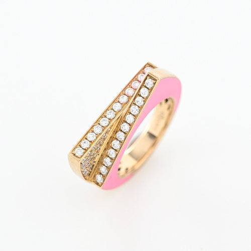 Bague 44 RAINBOW K - Bague Handcuff Pink Or jaune et Diamants 58 Facettes 85789