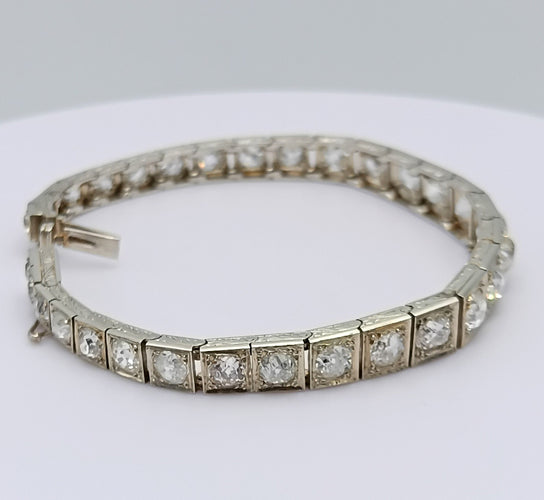 Bracelet Bracelet rivière de diamants fin XIXème en or 18K 58 Facettes