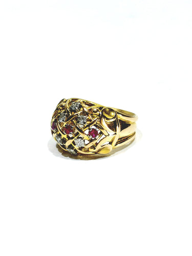 Bague 54 Bague or diamants et rubis 58 Facettes