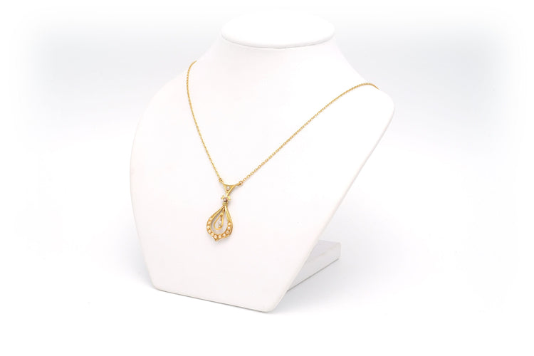 Collier Collier Art Nouveau en or jaune 18 carats et perles 58 Facettes B291