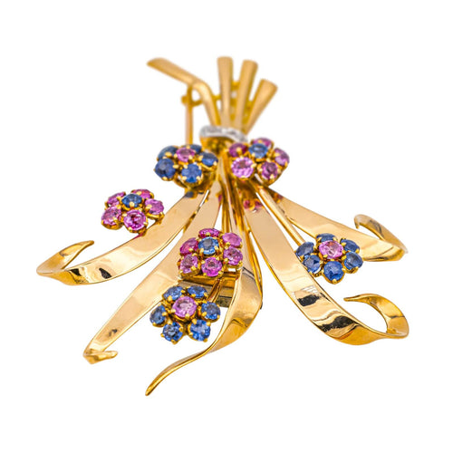 Broche Broche Or rose Rubis, Saphir, Diamant 58 Facettes 3994908CN