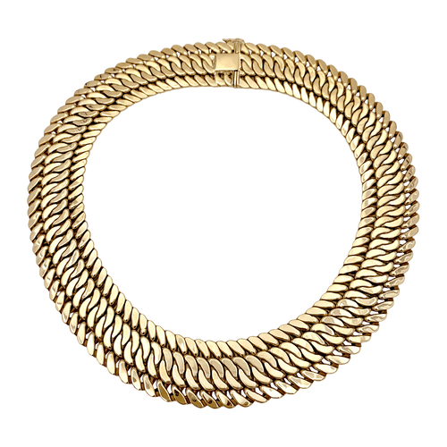 Collier Collier en or jaune, maille américaine. 58 Facettes 34723
