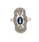 Bague 54 Bague en platine avec saphir et diamants 58 Facettes