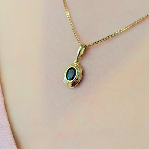 Pendentif Pendentif or jaune et saphir 58 Facettes 30059