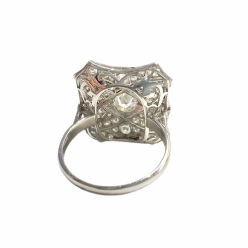 Bague Bague en platine de style Art Déco avec diamants 58 Facettes Q26B