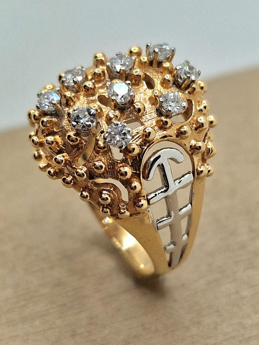 Vintage Art Nouveau Ring in 18kt Rose Gold and natural diamonds