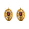 Boucles d'oreilles Demi-parrure, broche et boucles d'oreilles, or jaune et grenats almandin 58 Facettes BLO0179
