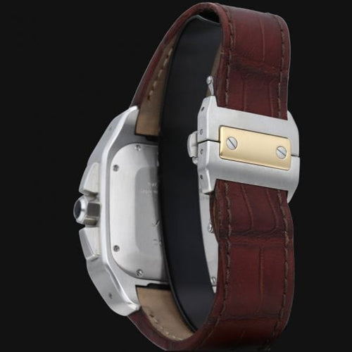 Montre Cartier Montre Santos 100 Xl Chronograph Or Jaune 18K / Acier 58 Facettes MT42457