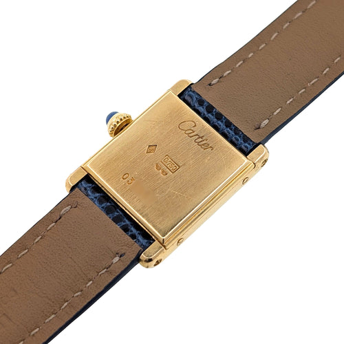 Montre Cartier Tank Louis Cartier Small Model 18k Gold Ref 03 58 Facettes