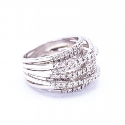 Bague 54 Bague Or blanc Diamants 58 Facettes D360368CS
