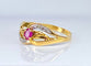 Bague 54 Bague or jaune et rubis 58 Facettes AB515