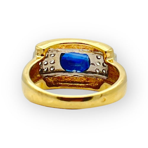 Bague 58 Bague saphir et pavage diamants 58 Facettes 149053467