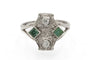 Bague Bague Art Déco en or blanc et platine avec diamants et tourmalines 58 Facettes 11616