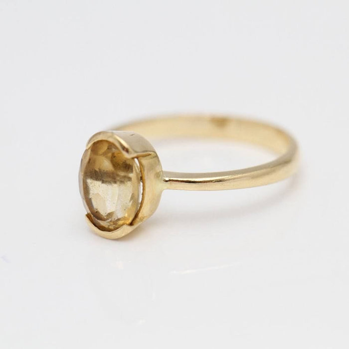 Bague 54.5 Bague en or jaune avec citrine 58 Facettes E363418