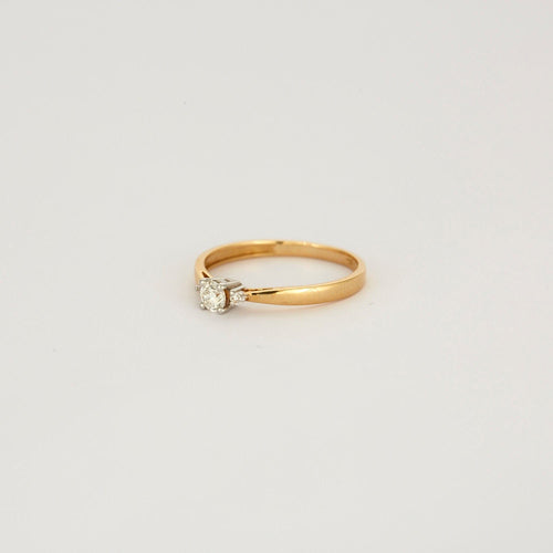 Bague 54 Solitaire or jaune et blanc diamants 58 Facettes 3131719