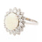 Bague 56 Bague Marguerite Or blanc Opale, Diamant 58 Facettes 2308980CN