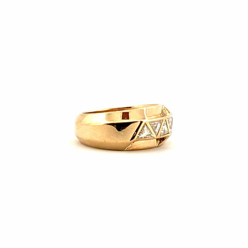 Bague 54 Bague vintage or jaune et diamants 58 Facettes