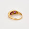 Bague 55.5 Bague or jaune, rubis et diamants 58 Facettes GULK244