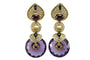 Boucles d'oreilles Boucles d'oreilles vintage en or jaune avec améthyste, onyx, rubis et diamants 58 Facettes 3294