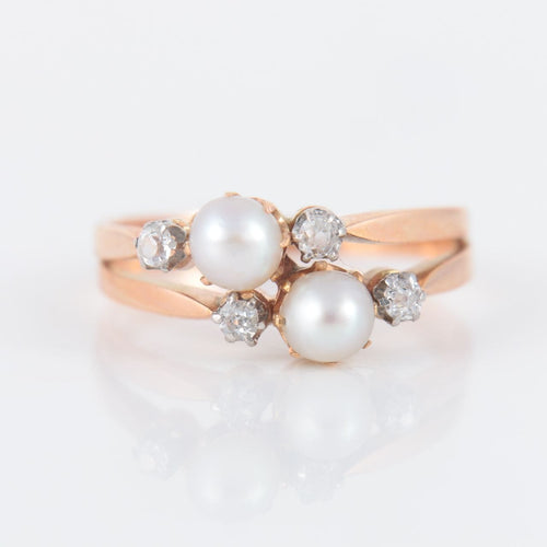 Bague 53 Bague Toi & Moi perles 58 Facettes P6L4