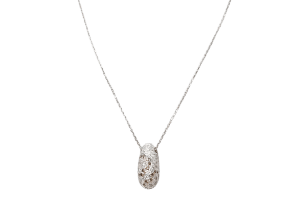 Collier Collier pendentif dôme en or blanc et diamants 58 Facettes 27313/27307