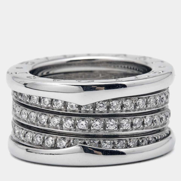 Bague 57 BULGARI - Bague B.Zero1 or blanc diamants 58 Facettes