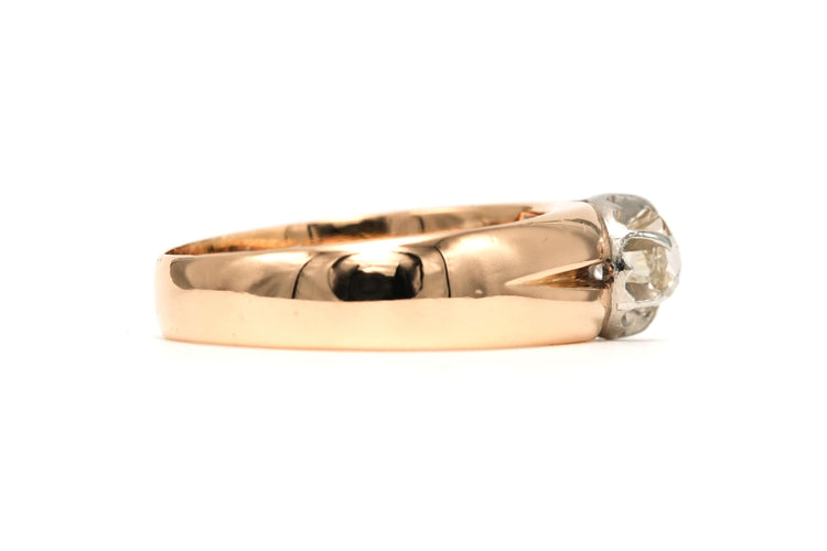 Bague 56 Bague Napoléon III or jaune et argent, diamant old cut 58 Facettes 22736