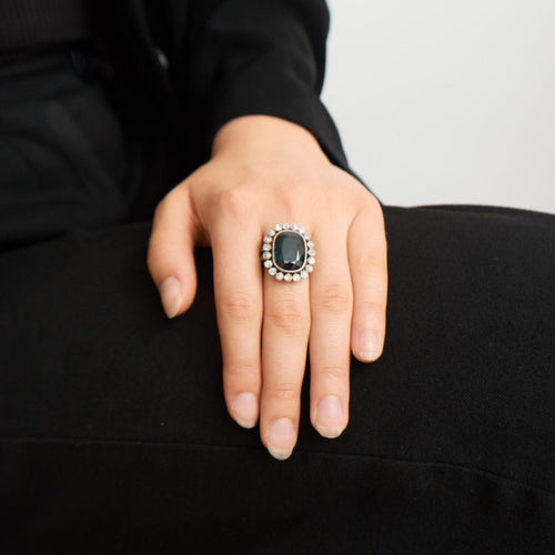 Bague 61 Bague Platine Saphir & Diamants 58 Facettes ALGU09