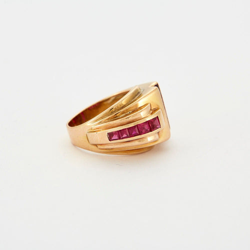 Ring Tank Yellow gold Ruby
