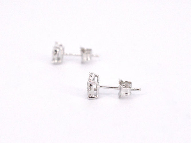 White gold earrings with brilliant cut diamonds 58 Facettes 2157