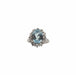 Bague 52 Bague or blanc sertie d'une aigue marine et diamants 58 Facettes